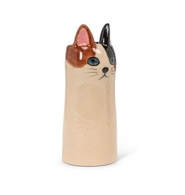 Skinny Calico Cat Vase