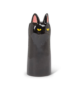 Skinny Black Cat Vase