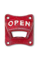 Red Open Cast Iron Bottle Opener