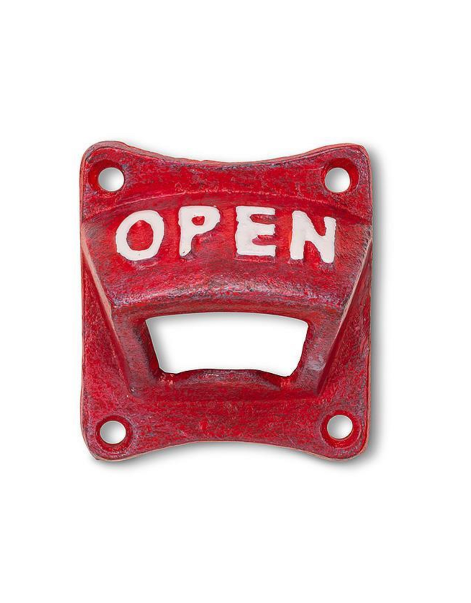 Red Open Cast Iron Bottle Opener