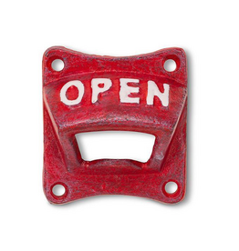 Red Open Cast Iron Bottle Opener
