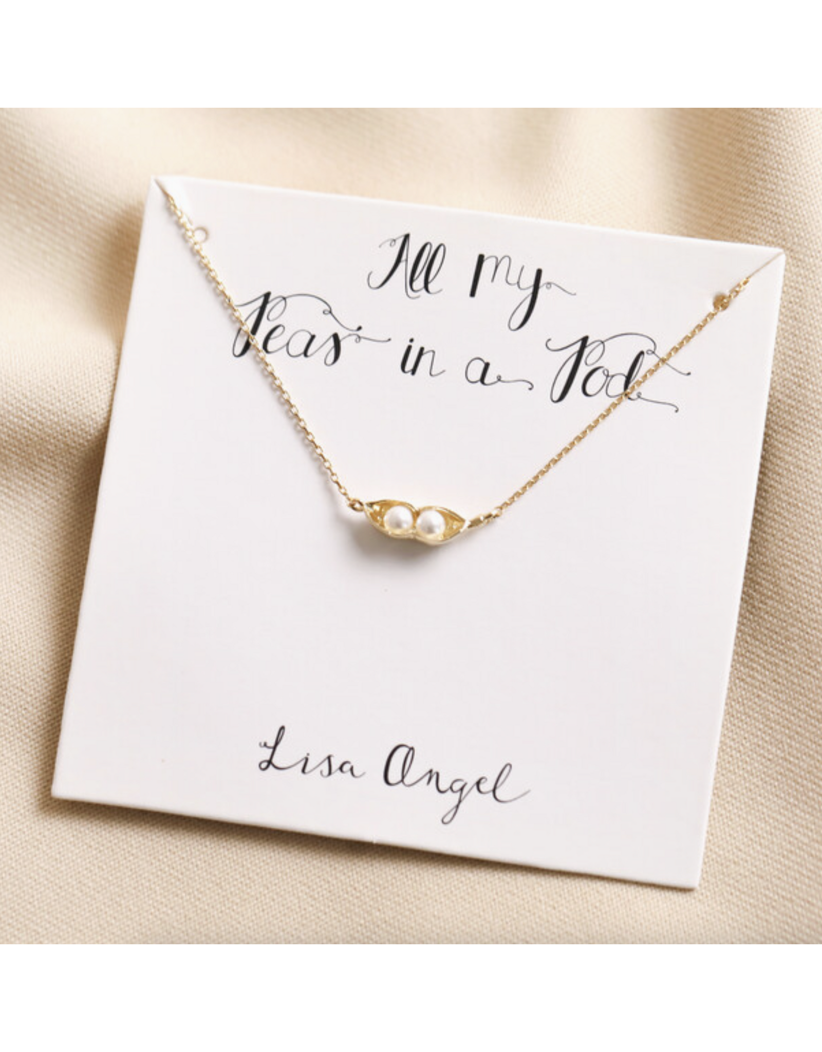 Pearl Two Peas in A Pod Pendant Necklace - Gold