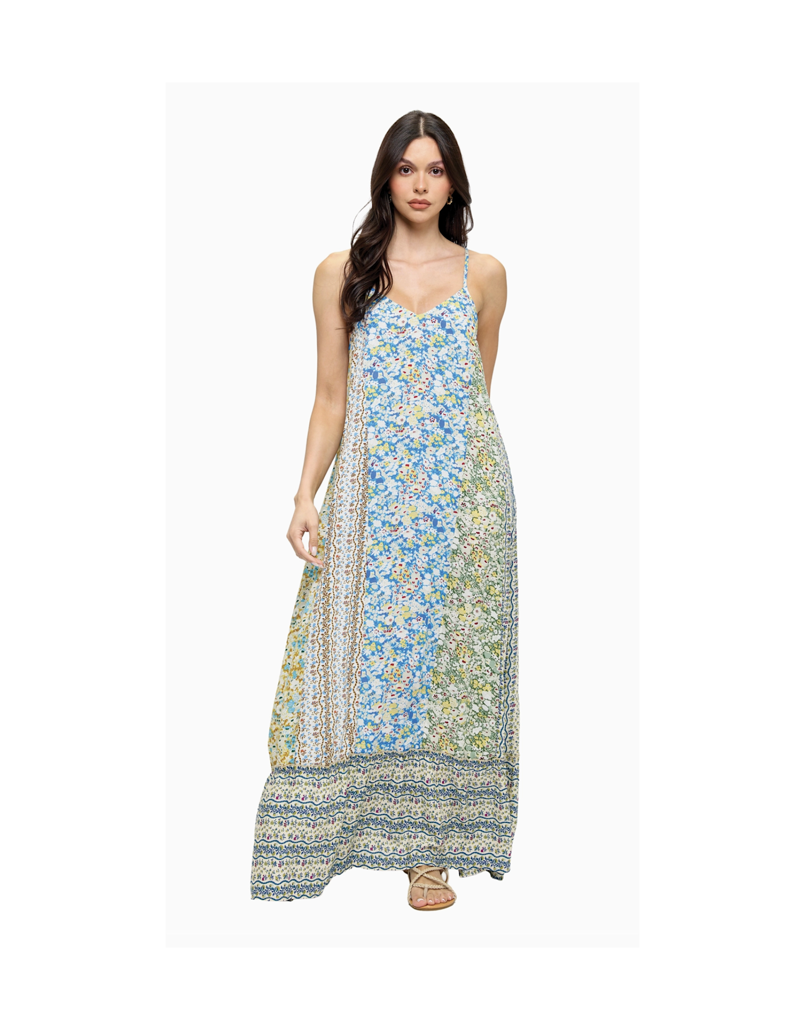 Yak & Yeti Flowy Floral A-Line Maxi Dress