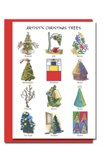 Artist Christmas Trees Greeting Card