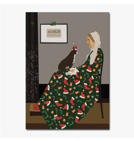 James Whistler Arrangement with Pup Holiday Greeting Card