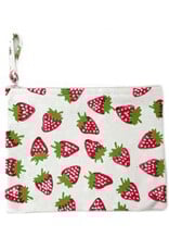 Block-Printed Strawberry Pouch