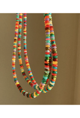 Blue Slim Beaded Opal Layering Necklace