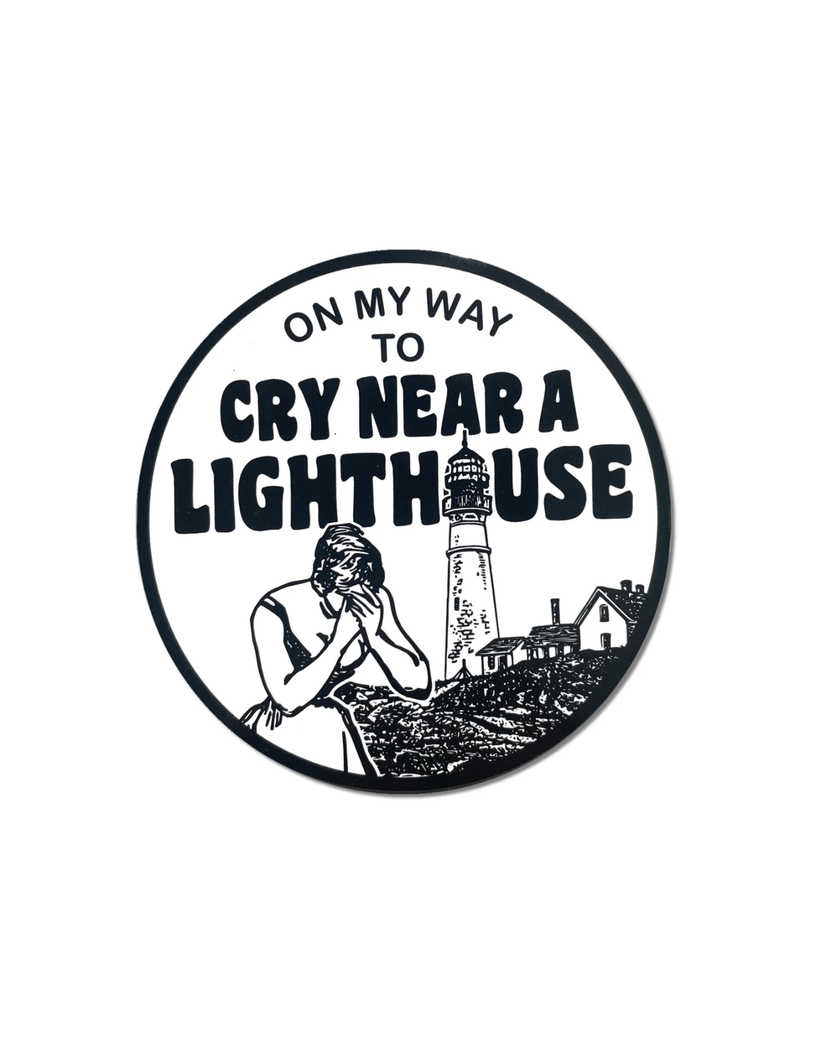 Cry Near Lighthouse Round Sticker