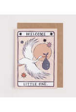 Welcome Little One Tarot Stork Greeting Card