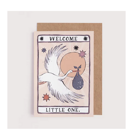 Welcome Little One Tarot Stork Greeting Card