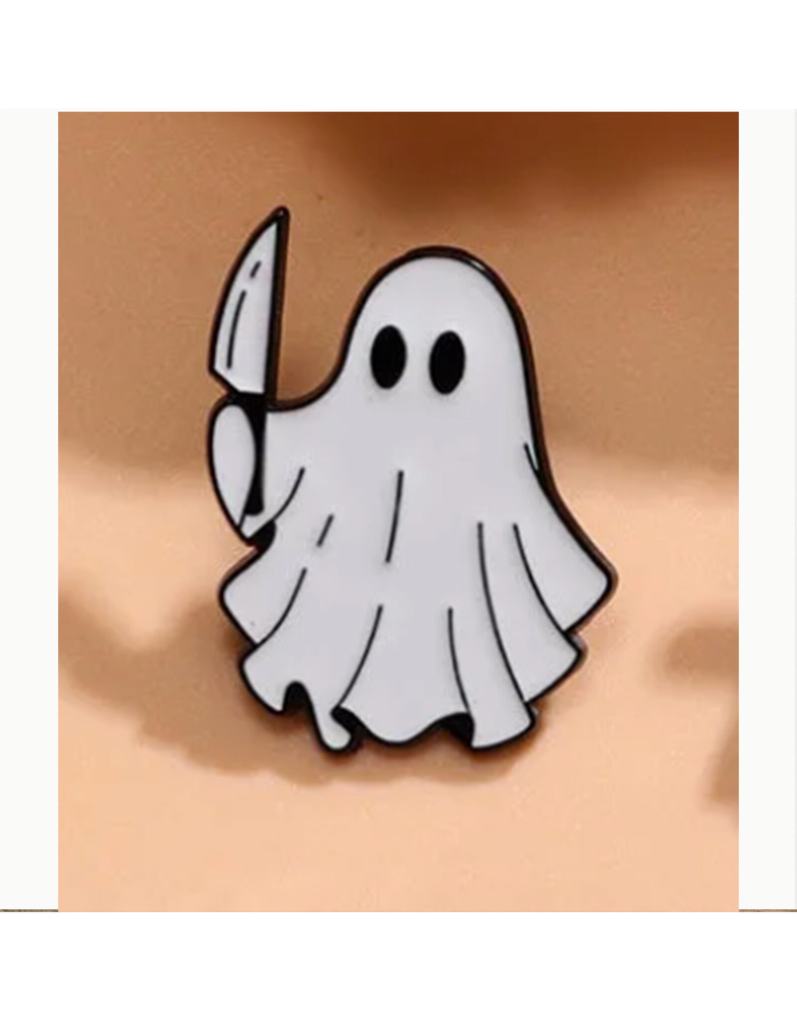 Cute Knife Ghost Enamel Pin