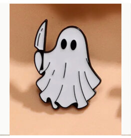 Cute Knife Ghost Enamel Pin