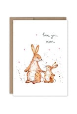 Love You Mom Bunnies Greeting Card
