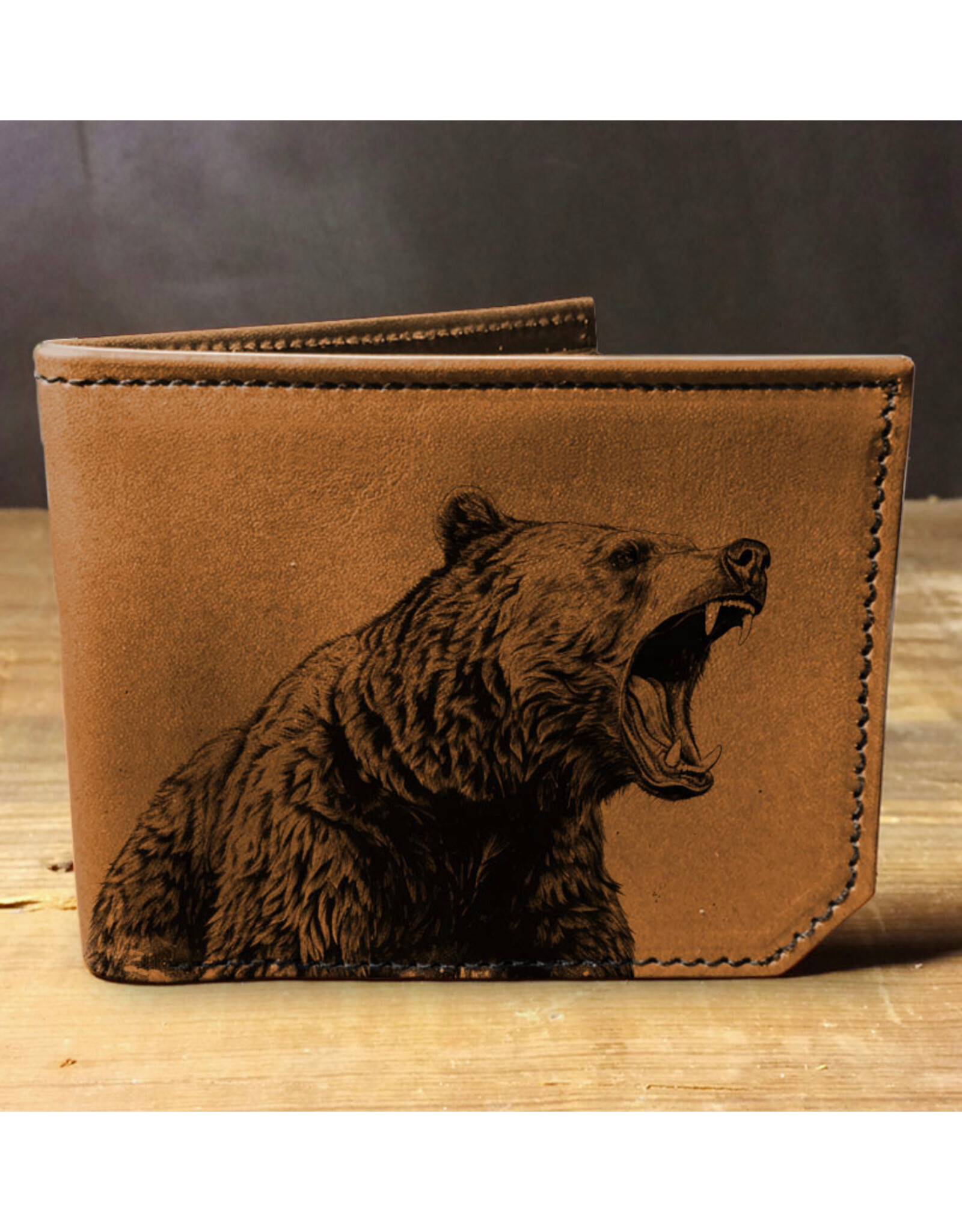 Printmaker Leather Wallet - Bear