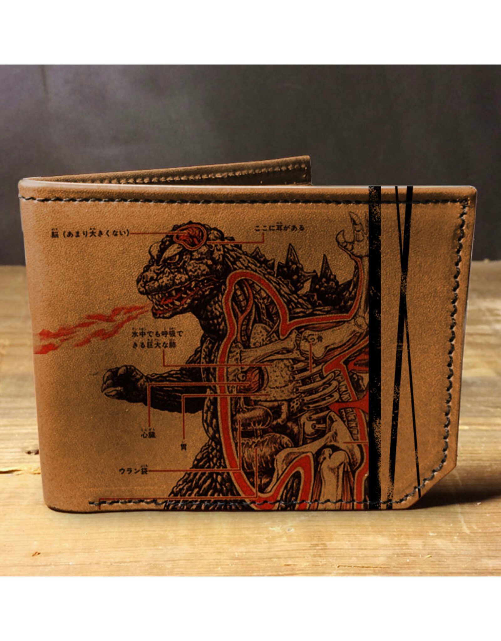 Printmaker Leather Wallet - Godzilla