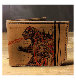 Printmaker Leather Wallet - Godzilla