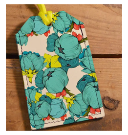Leather Luggage Tag -  Poppies