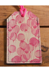 Leather Luggage Tag -  Pink Balloons