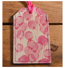 Leather Luggage Tag -  Pink Balloons