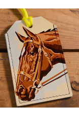 Leather Luggage Tag - Painted Horse