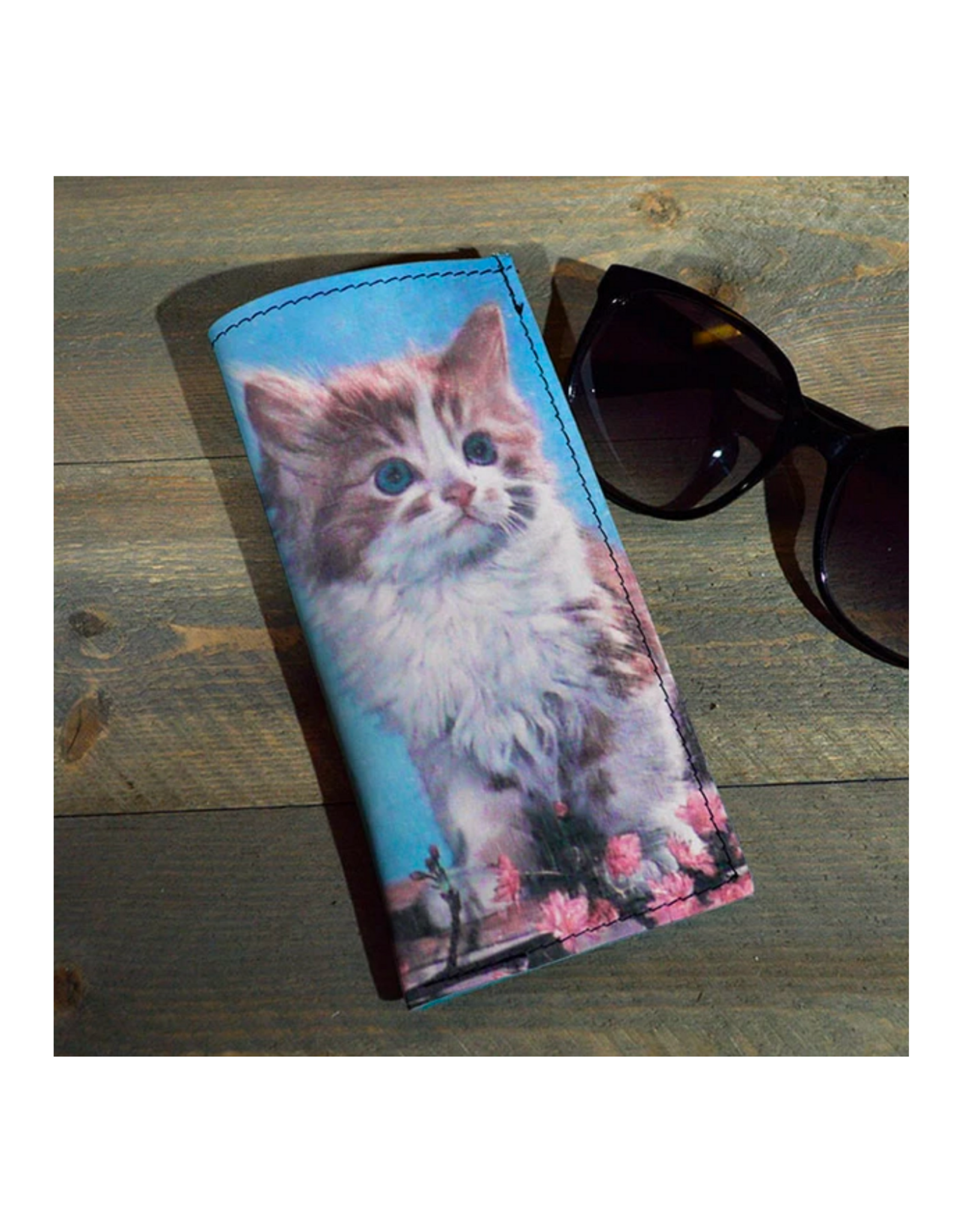 Leather Eyeglasses Case - Kitty