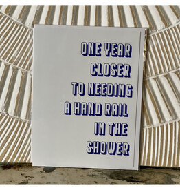 Hand Rail in Shower Birthday Greeting Card