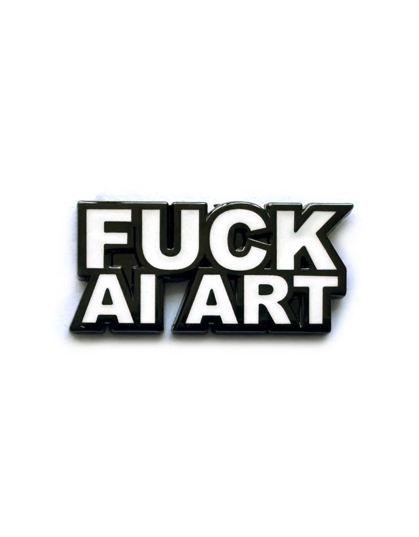Fuck AI Art Enamel Pin