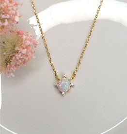 Lab-Grown Opal Pendant Necklace