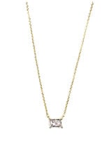 Cubic Zirconium Rectangle Pendant Necklace