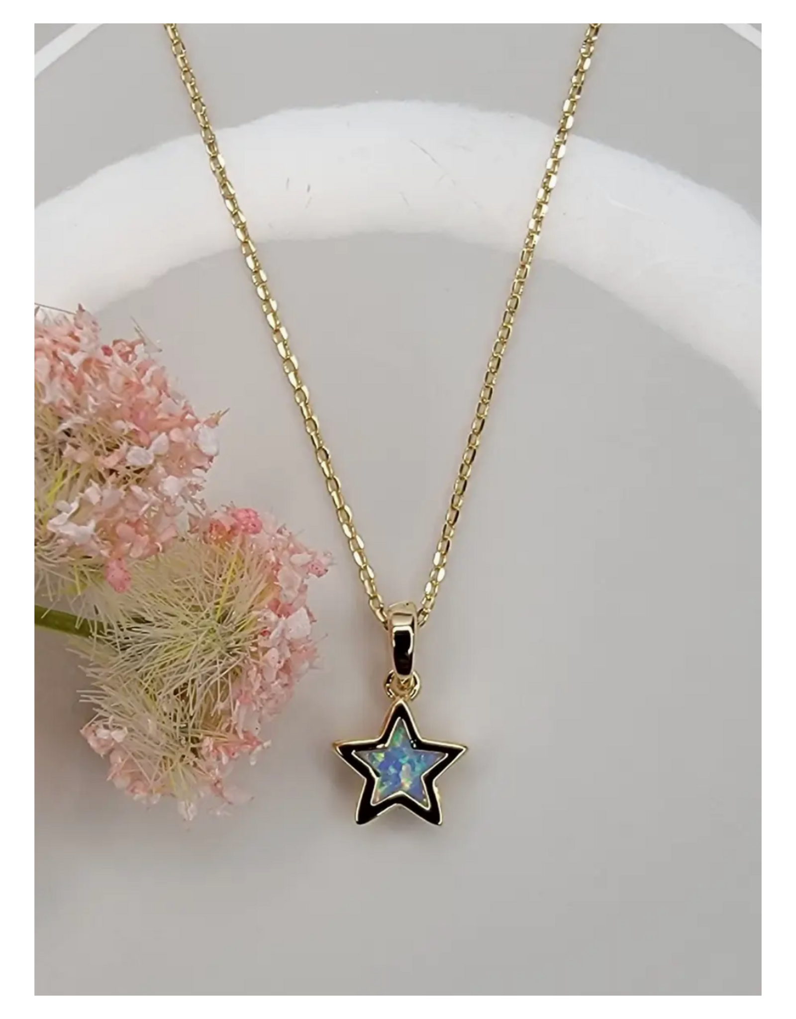 Lab-Grown Opal Star Necklace