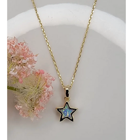 Lab-Grown Opal Star Necklace