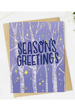 Purple Birch Trees Season's Greetings Greeting Card