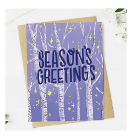 Purple Birch Trees Season's Greetings Greeting Card