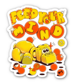 Feed Your Mind Hippo Sticker