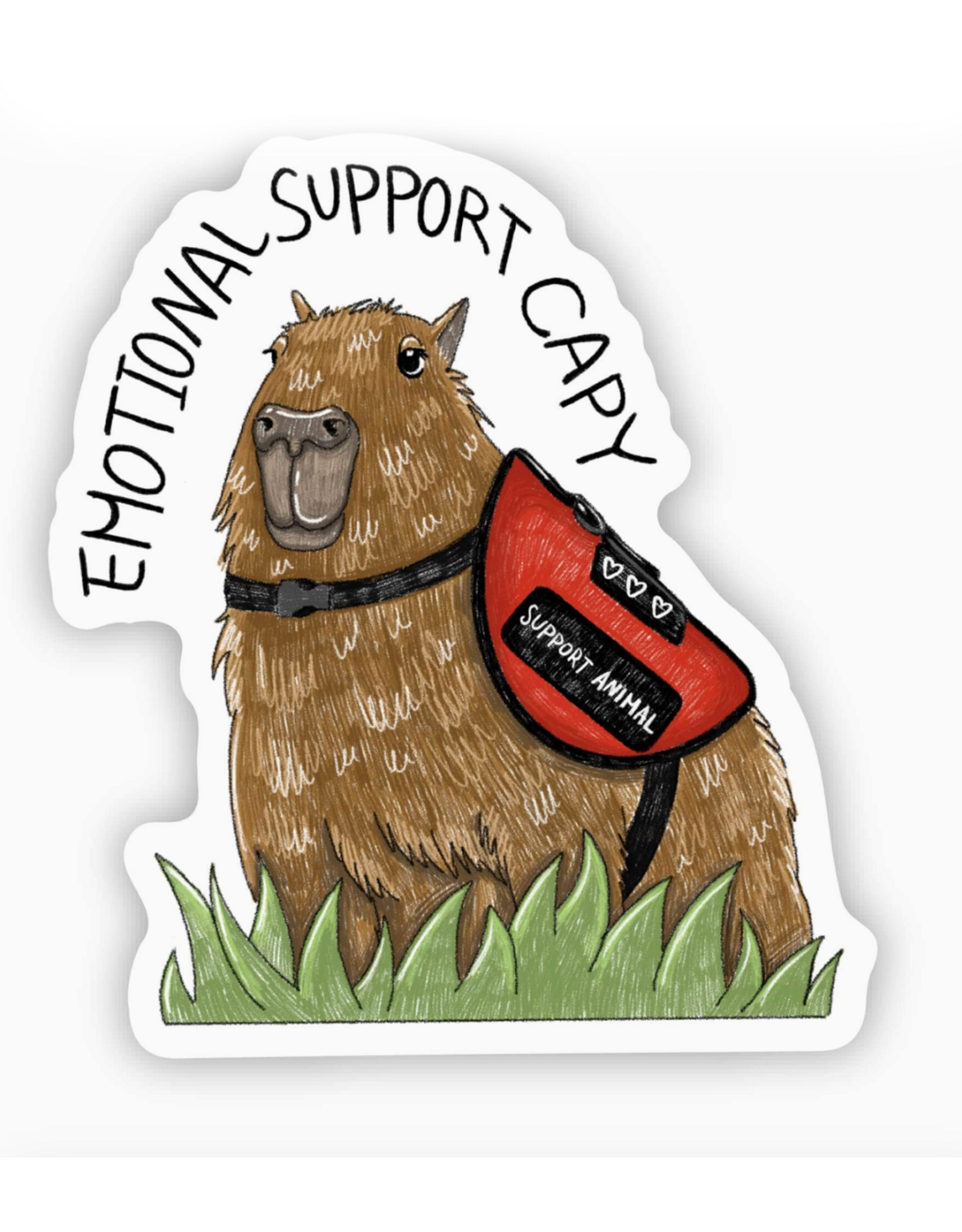 Emotional Support Capy Sticker