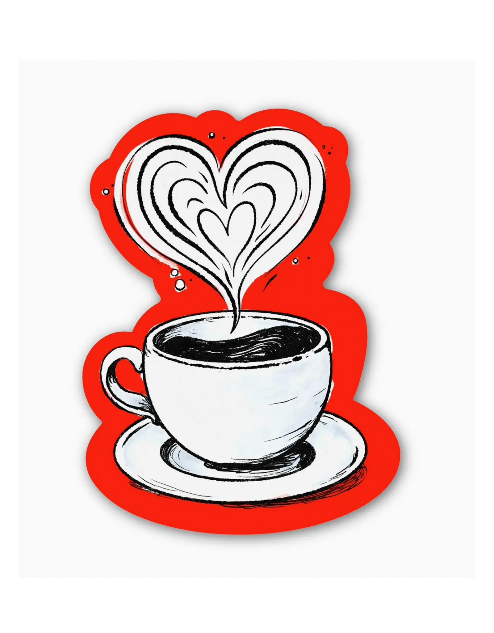 Coffee Heart Sticker