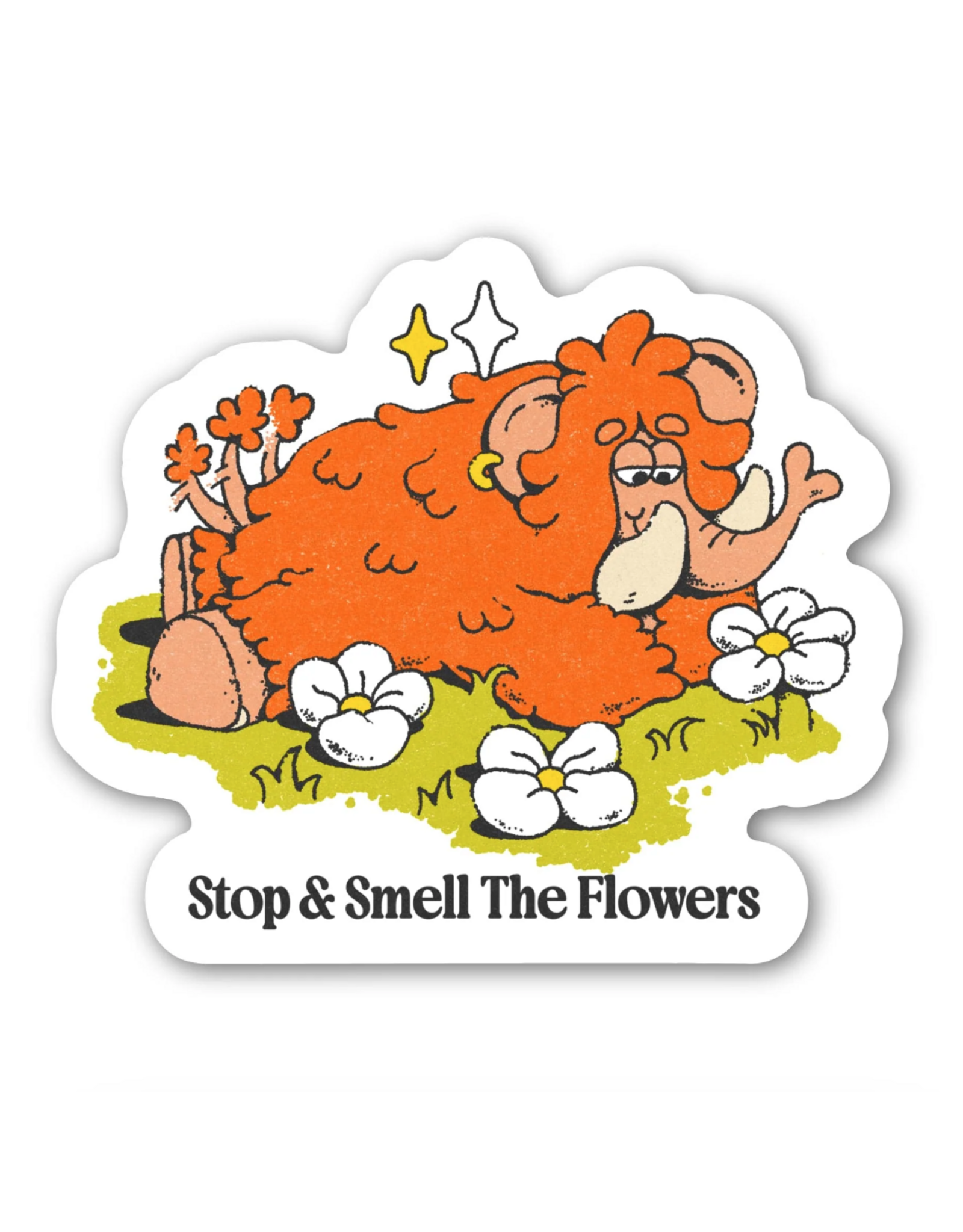 Stop & Smell the Flowers Elephant Sticker