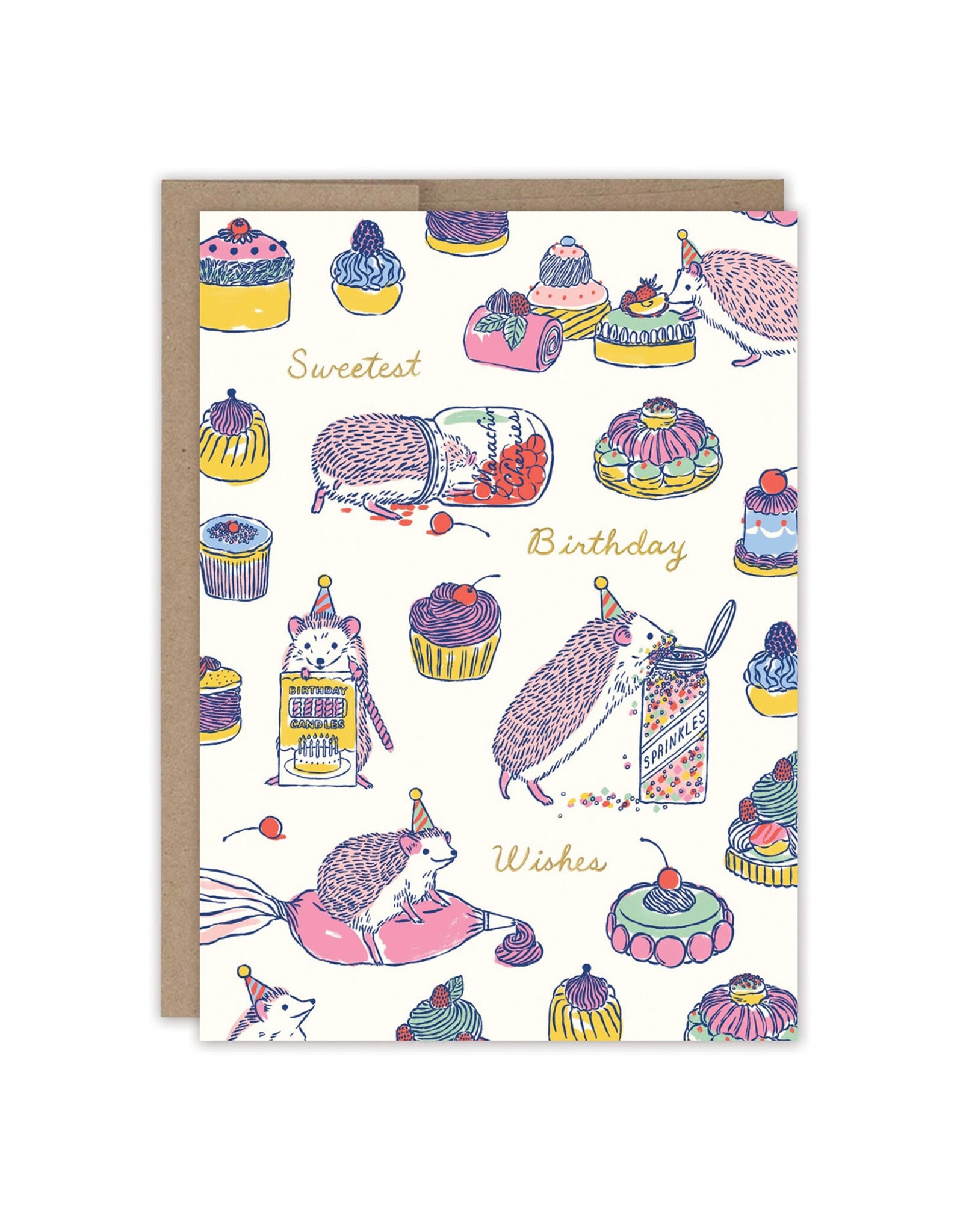 Sweetest Birthday Wishes Hedgehogs Greeting Card