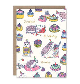Sweetest Birthday Wishes Hedgehogs Greeting Card