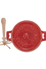 Stoneware Brie Baker w/ Tree Spreader - Red