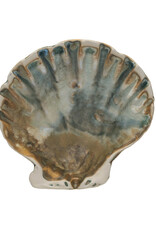 Stoneware Green Scallop Shell Shaped Dish