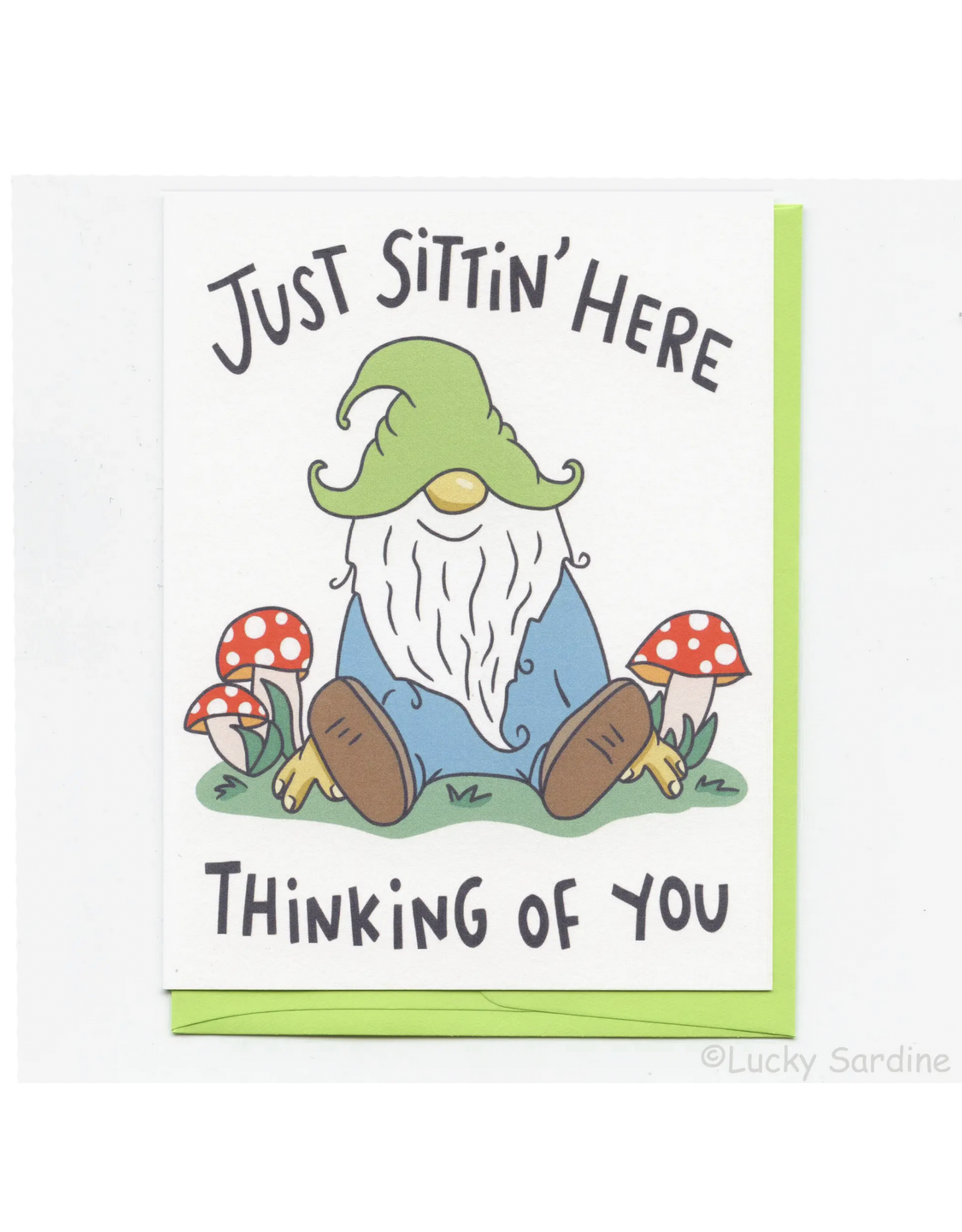Thinking Of You Gnome Greeting Card