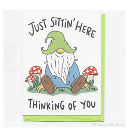 Thinking Of You Gnome Greeting Card