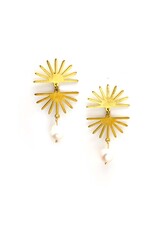 Sunburst with Pearl Dangle Earings*