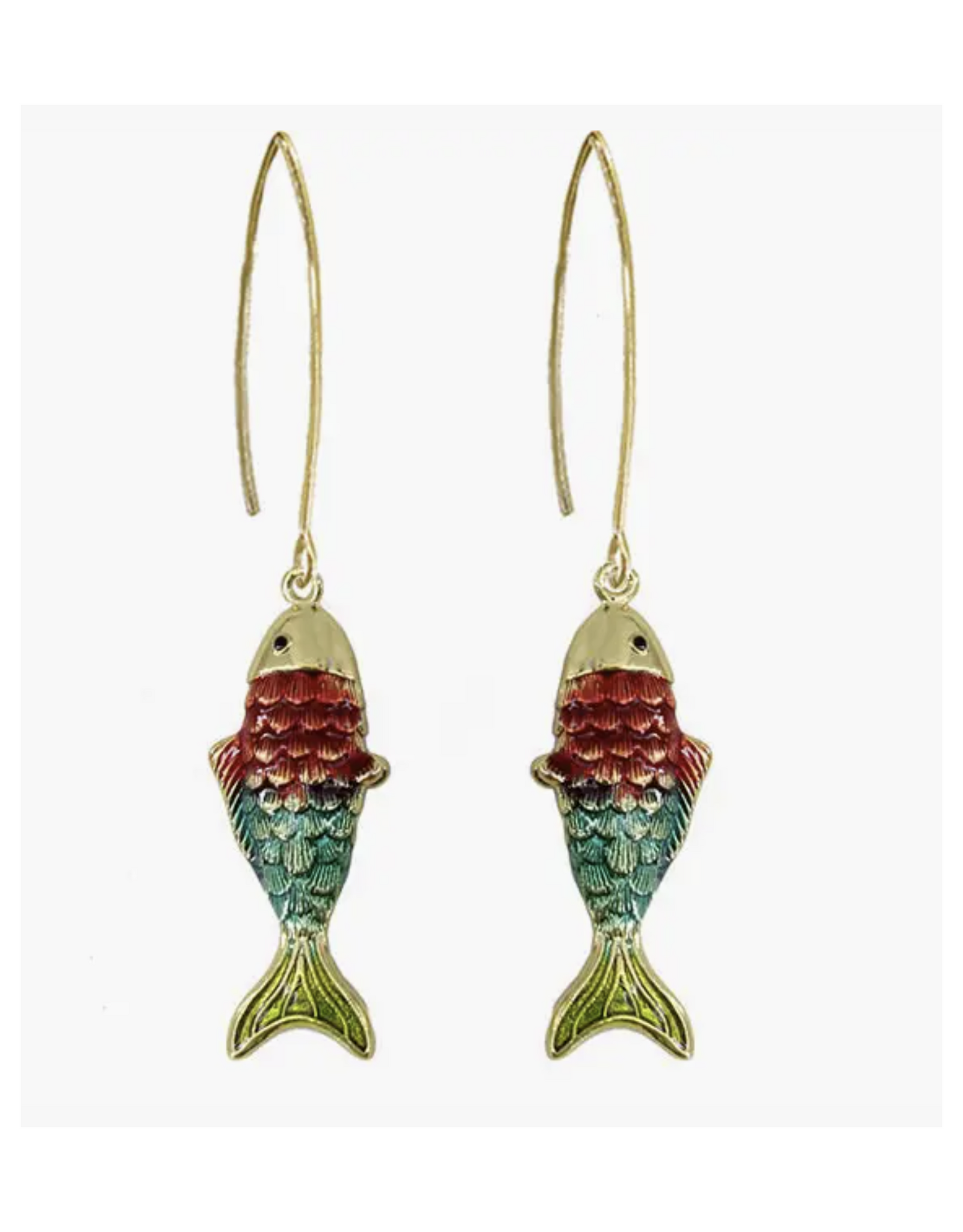 Aquarium Red Fish Dangle Earrings