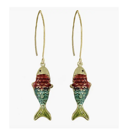 Aquarium Red Fish Dangle Earrings