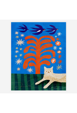Cat and Swallows Print