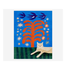 Cat and Swallows Print