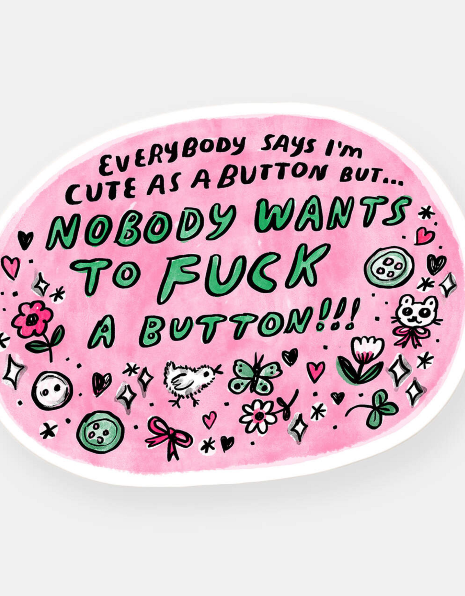 Cute As a Button Sticker