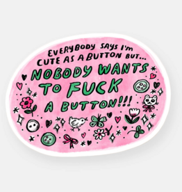 Cute As a Button Sticker